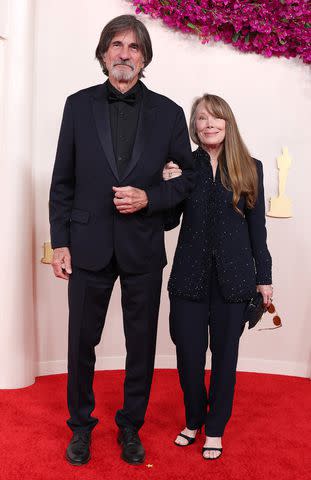 <p>Kevin Mazur/Getty </p> Jack Fisk and Sissy Spacek at the 2024 Oscars
