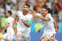 <p>Ansarifard is spot on as his penalty makes it 1-1 – but it’s not quite enough as Iran go out </p>