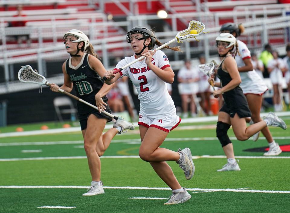 Vero Beach takes on Viera in a Region 2-2A high school girls lacrosse semifinal Tuesday, April 30, 2024, at Vero Beach High School.