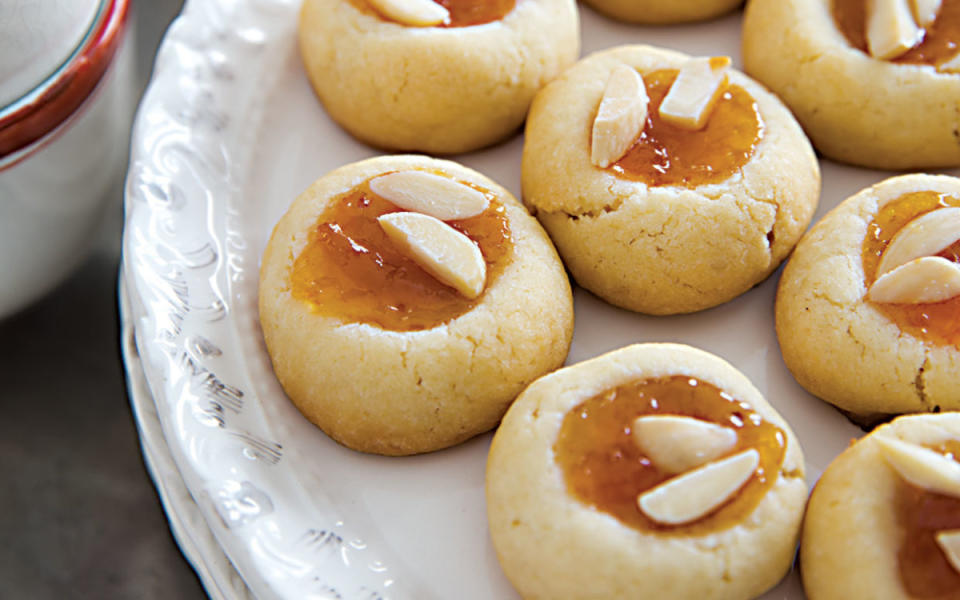 <p>Melanie Acevado for Parade</p><p>This thumbprint cookie recipe is quite adaptable; just use any fruit preserves you've got. </p><p><strong>Get the recipe: <a href="https://parade.com/237461/lidiabastianich/lidias-almond-apricot-butter-cookies/" rel="nofollow noopener" target="_blank" data-ylk="slk:Lidia's Almond-Apricot Butter Cookies;elm:context_link;itc:0;sec:content-canvas" class="link ">Lidia's Almond-Apricot Butter Cookies</a></strong></p>