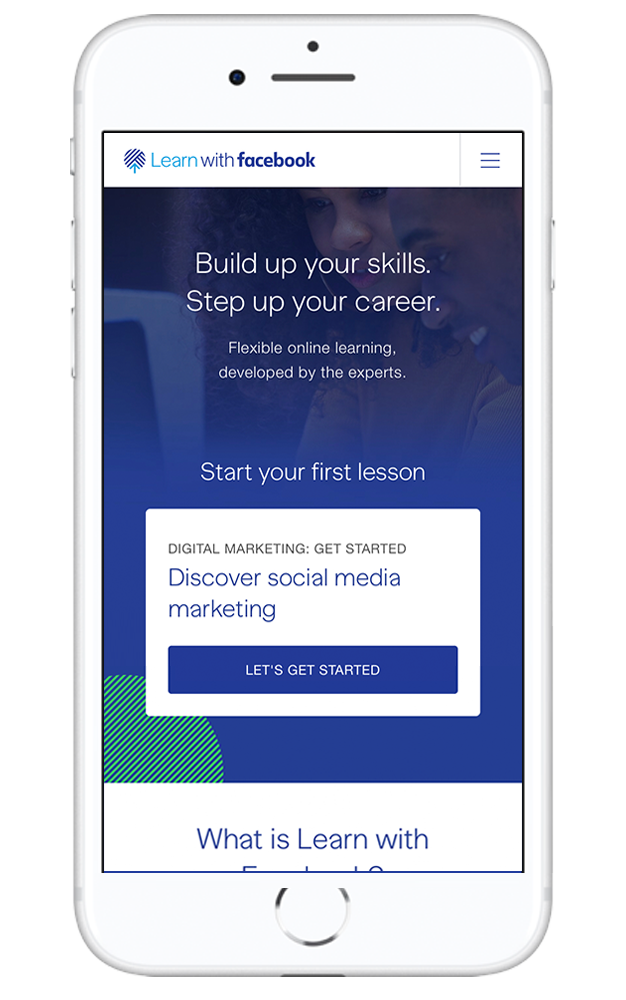 Interface for Learn with Facebook (courtesy of Facebook)