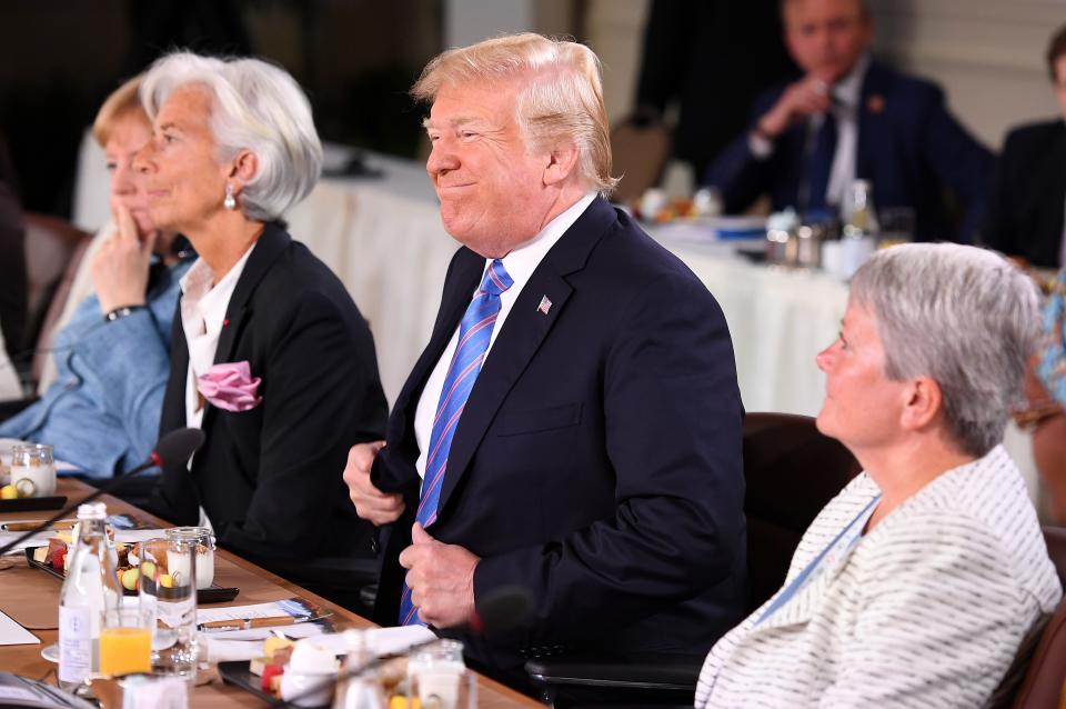 Donald Trump walked in late to a G7 women's empowerment breakfast hosted by Canadian Prime Minister Justin Trudeau, and it didn't go over well.