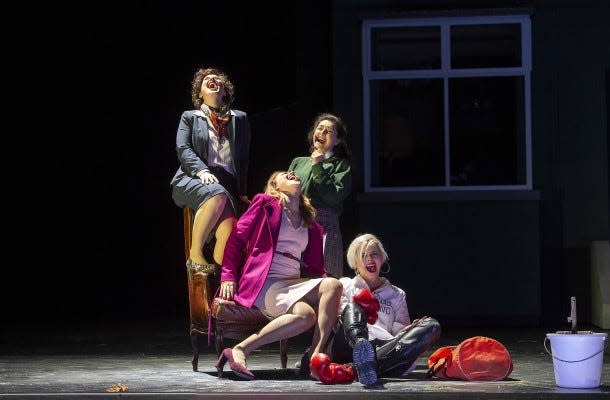 This quartet is about to give Falstaff, who has the delusion he can seduce one of them, a run for his money in the Staatsoper Hamburg production of"Falstaff," one of the summer series films at Opera Naples.