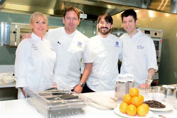 P&O Cruises Britannia. Cookery Club. Lizzie Kennedy, co-Head of Cookery Club. James Martin. Eric Lanlard. Rob Cottam, co-Head of Cookery Club