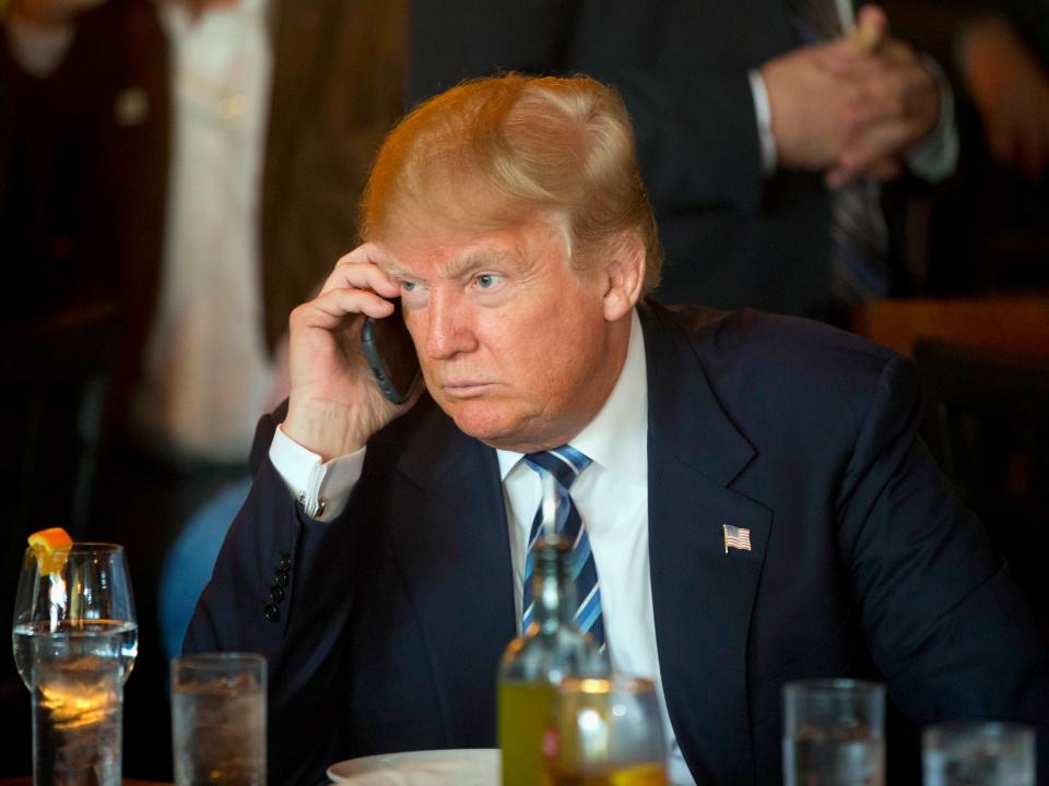 Donald Trump’s Android may be more at risk than other devices. AP Photo/Matt Rourke