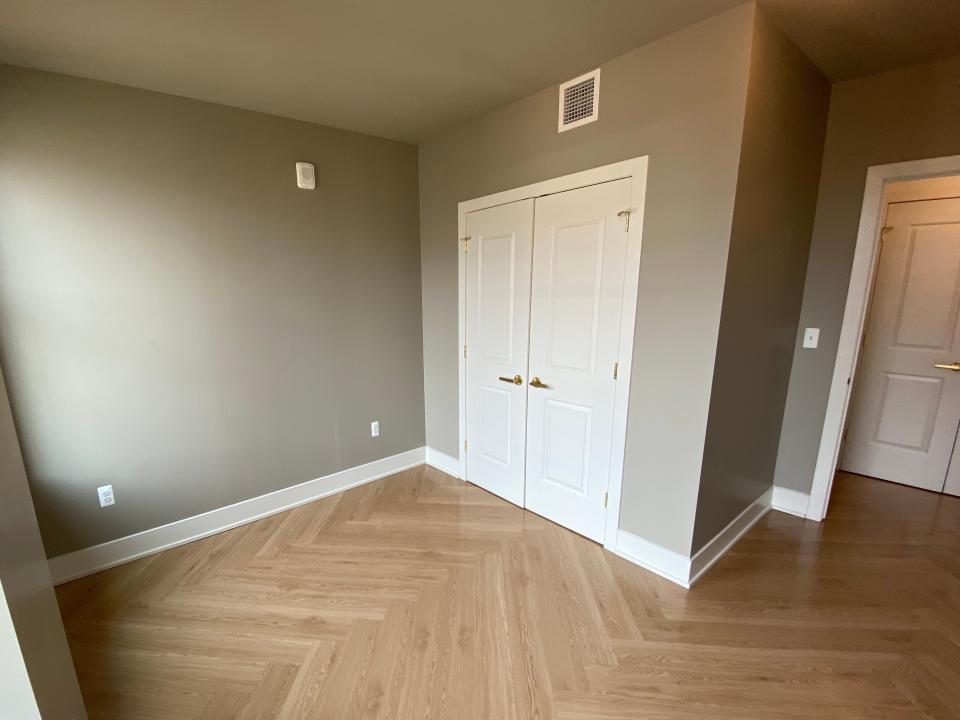 The empty bedroom in the David Scott Building.