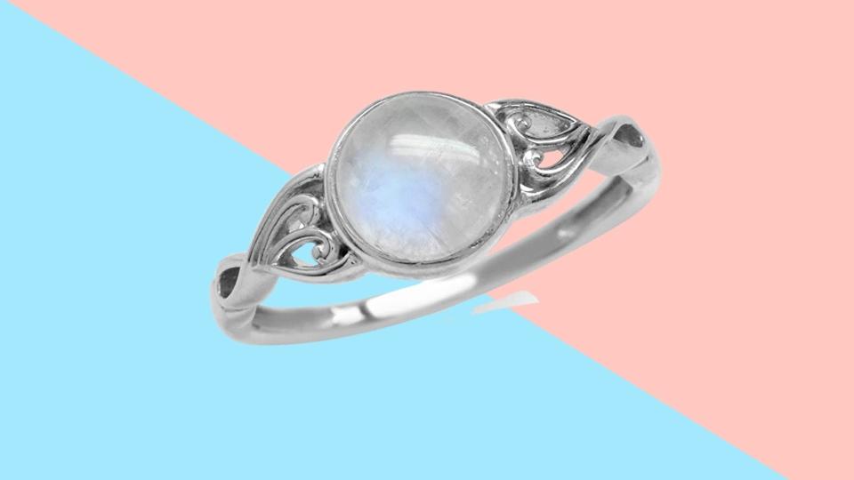 This beautiful moonstone ring comes in 15 sizes.