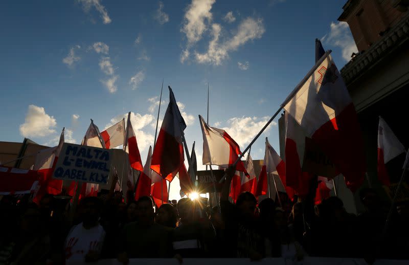 Demonstration to demand justice over the murder of journalist Daphne Caruana Galizia in Valetta