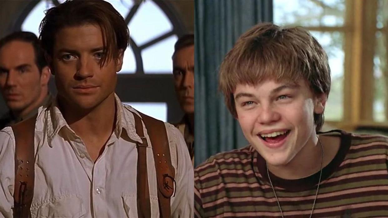  Brendan Fraser in The Mummy and Leonardo DiCaprio in What's Eating Gilbert Grape 