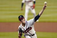 Atlanta Braves starting pitcher Max Fried works against the Miami Marlins in the first inning of a baseball game Wednesday, Sept. 23, 2020, in Atlanta. (AP Photo/John Bazemore)