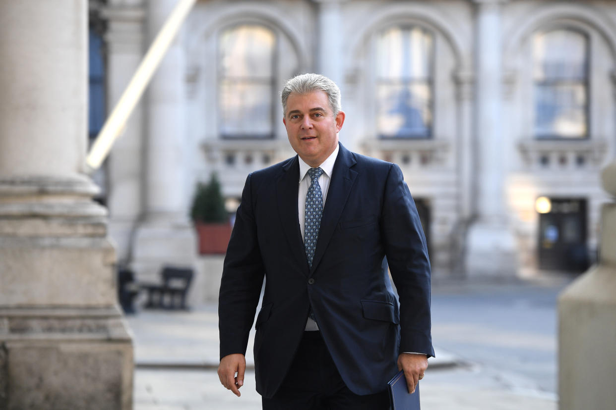 Northern Ireland Secretary Brandon Lewis, arrives at the Foreign and Commonwealth Office (FCO) in London, for a Cabinet meeting held at the FCO.