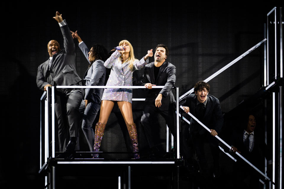 Taylor Swift performs onstage during "Taylor Swift | The Eras Tour" at MetLife Stadium on May 26, 2023 in East Rutherford, New Jersey.