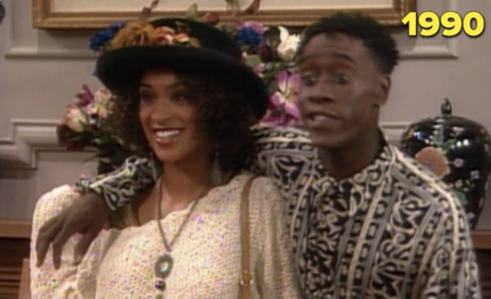 Don Cheadle in "Fresh Prince" with his arm around Hilary