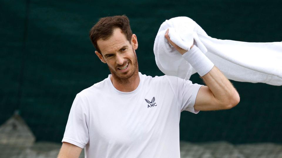 Andy Murray during Wimbledon practice