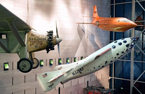 Pioneering SpaceShipOne on display at the Smithsonian's Air and Space Museum in Washington, D.C.