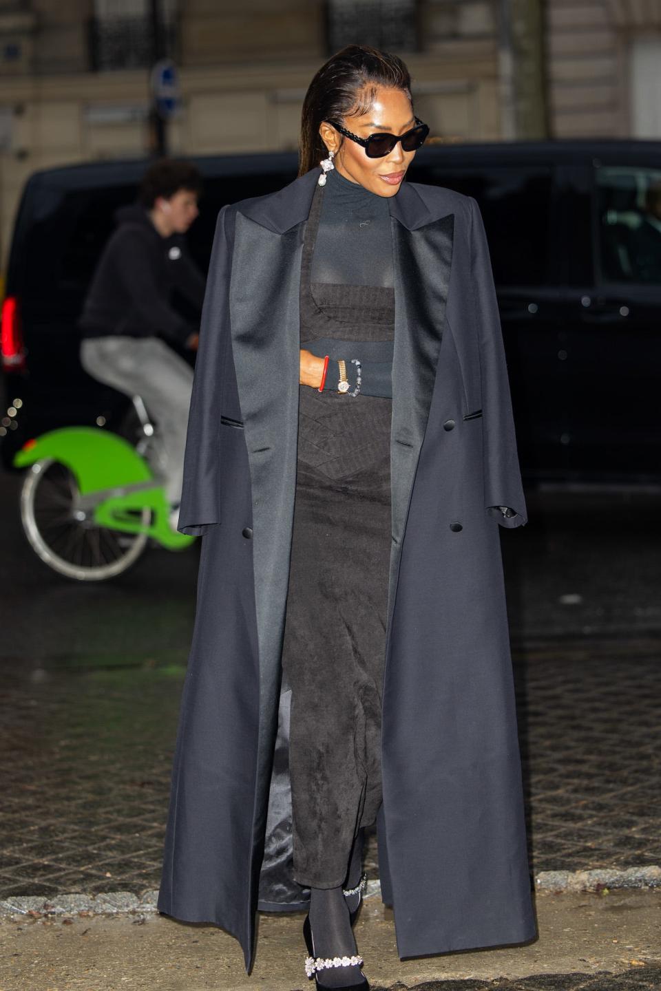 Naomi Campbell attends a Roger Vivier presentation during Paris Fashion Week.