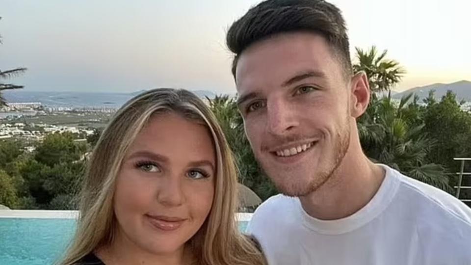 Lauren Fryer and footballer Declan Rice on holiday