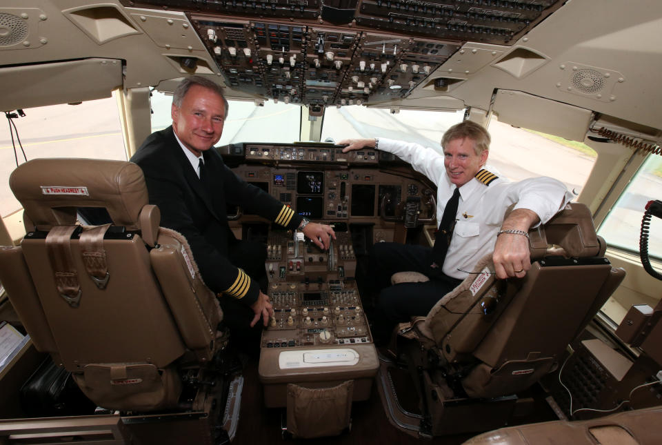 President Donald Trump's personal pilot, John Dunkin (left), is reportedly under consideration to lead the FAA. (Photo: Andrew Milligan - PA Images via Getty Images)