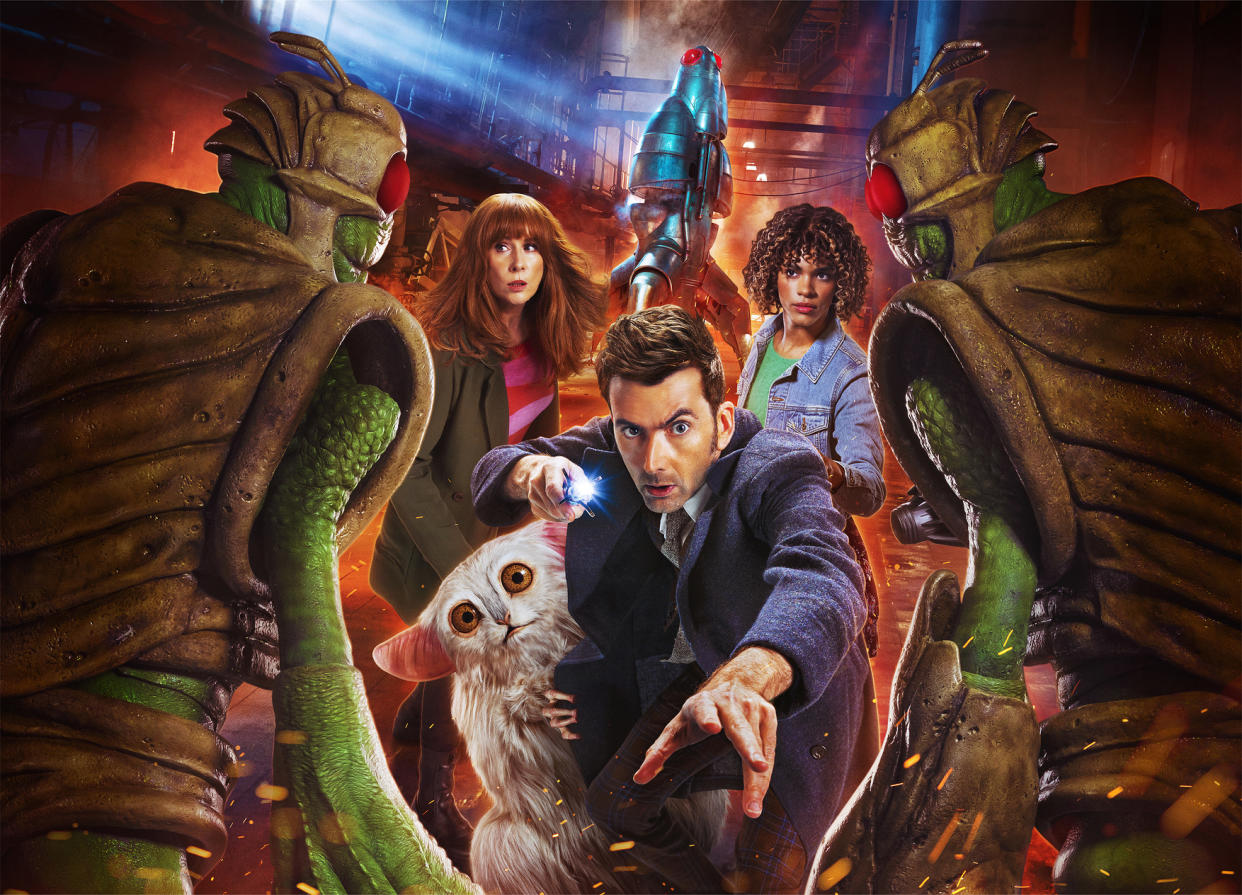 David Tennant, Catherine Tate and Yasmin Finney in Doctor Who