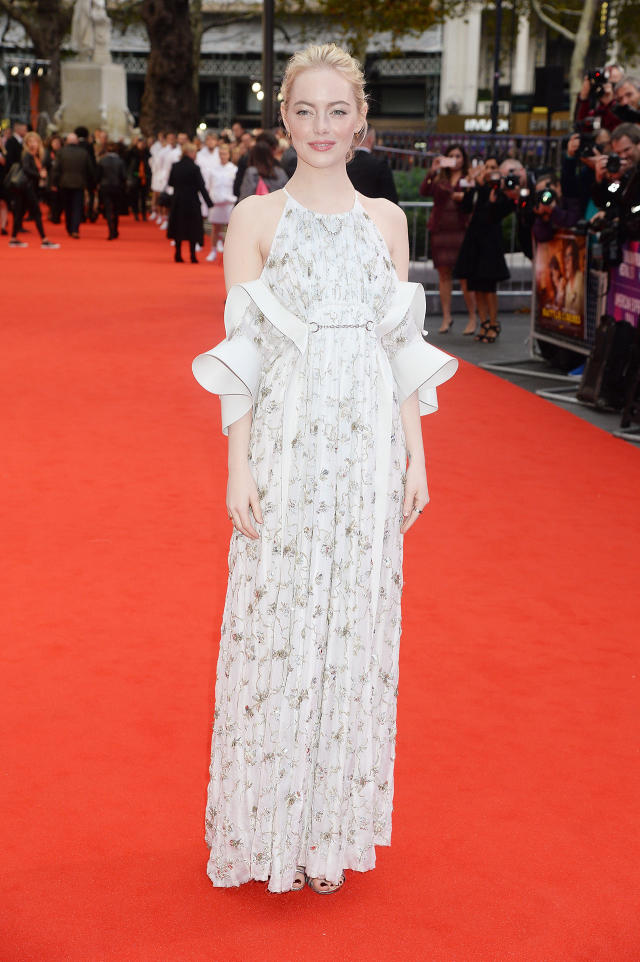 Emma Stone In Louis Vuitton - 'The Favourite' New York Film Festival  Premiere - Red Carpet Fashion Awards