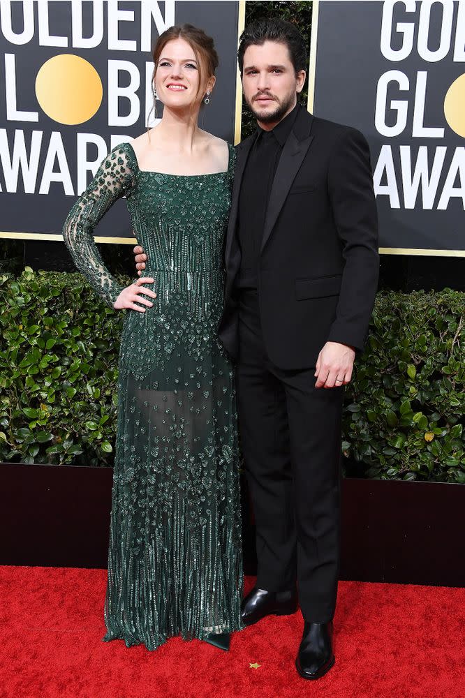 Kit Harington and his wife and Game of Thrones costar Rose Leslie at the 77th Annual Golden Globe Awards. | Steve Granitz/WireImage