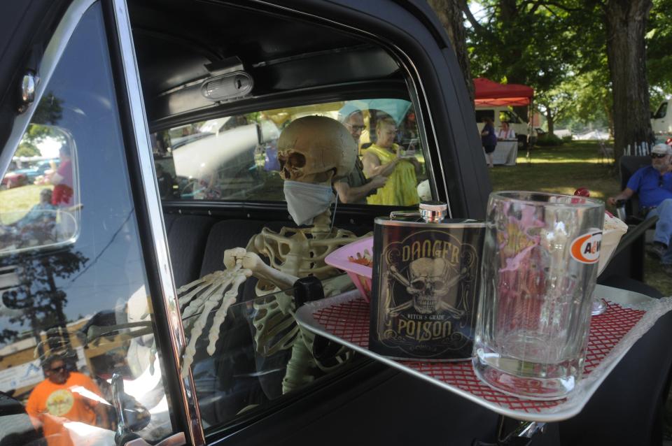 Different props were used for entertainment during the Loudonville Car Show held Saturday July 2,2022 in downtown Loudonville.