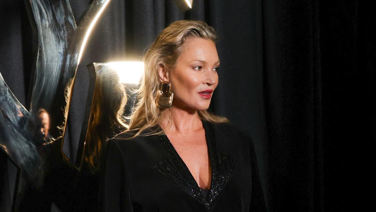 Kate Moss at Saint Laurent RTW Spring 2025 as part of Paris Ready to Wear Fashion Week on September 24, 2024 in Paris, France. (Photo by River Callaway/WWD via Getty Images)