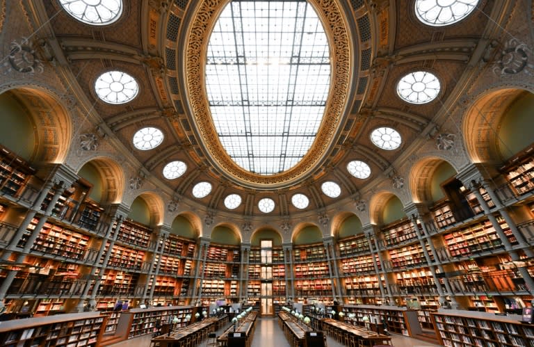 The National Library of France found four books whose green covers likely contain arsenic (Stefano RELLANDINI)