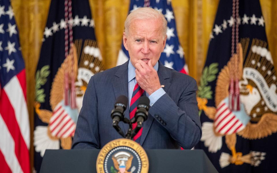 US President Joe Biden delivers remarks on the efforts to get more Americans vaccinated and the spread of the Delta variant, Washington, USA - Shutterstock