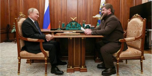 Vladimir Putin and Ramzan Kadyrov during a meeting on March 13, 2023