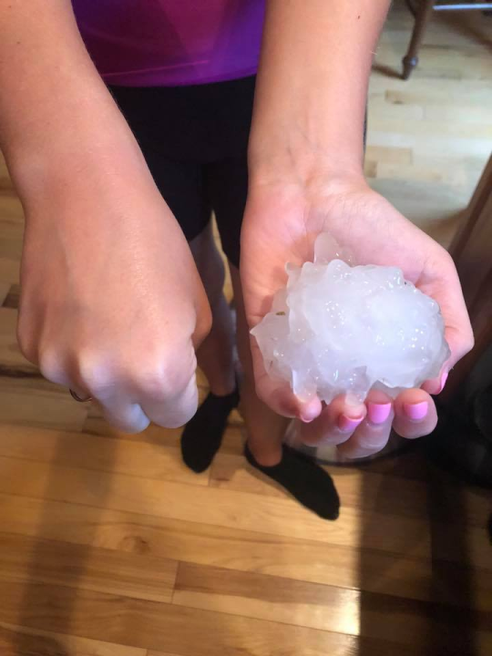 <em>This photo of a hailstone taken in central West Virginia in May 2019 was the result of an intense severe thunderstorm, which produced the second largest hailstone ever recorded in the Mountain State (Marisa Belcher).</em>