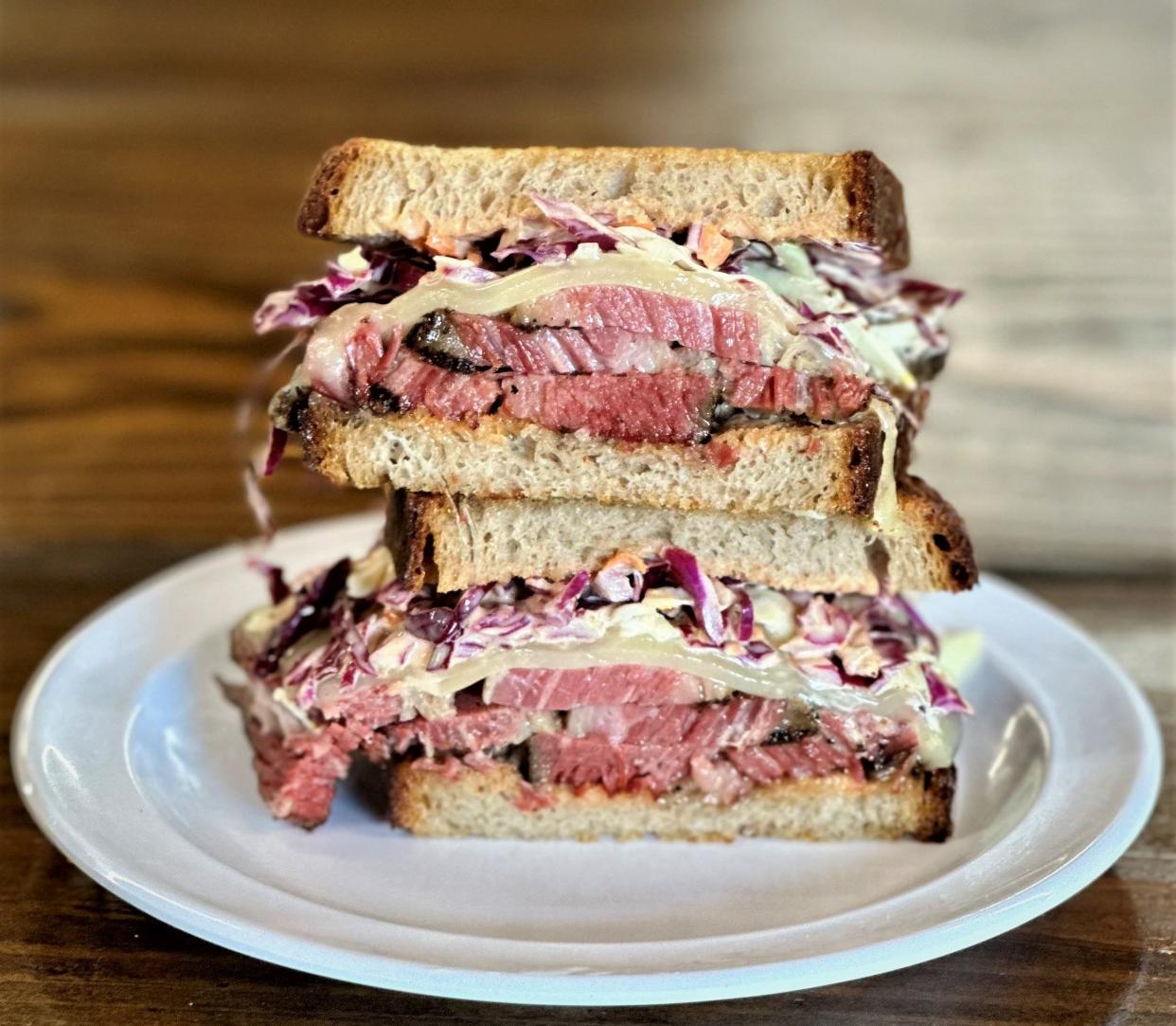 Mum Foods sells its pastrami at the farmers market, but at their deli, the smoked meat is stacked high and layered with cheese and slaw for the awesome Rachel sandwich.