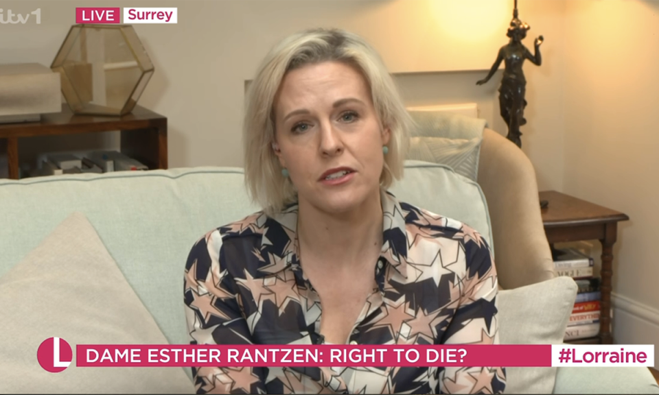 Esther Rantzen's daughter Rebecca appeared on Lorraine. (ITV screengrab)