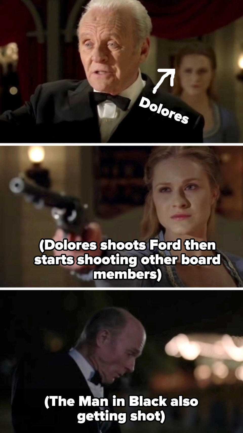 Dolores shooting Ford and the Man in Black