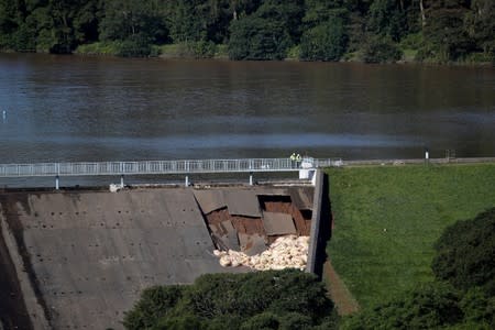 Emergency Services work to protect Whaley Bridge reservoir