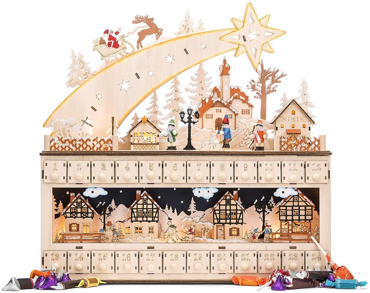 Best Choice Wooden Christmas Shooting Star Advent Calendar