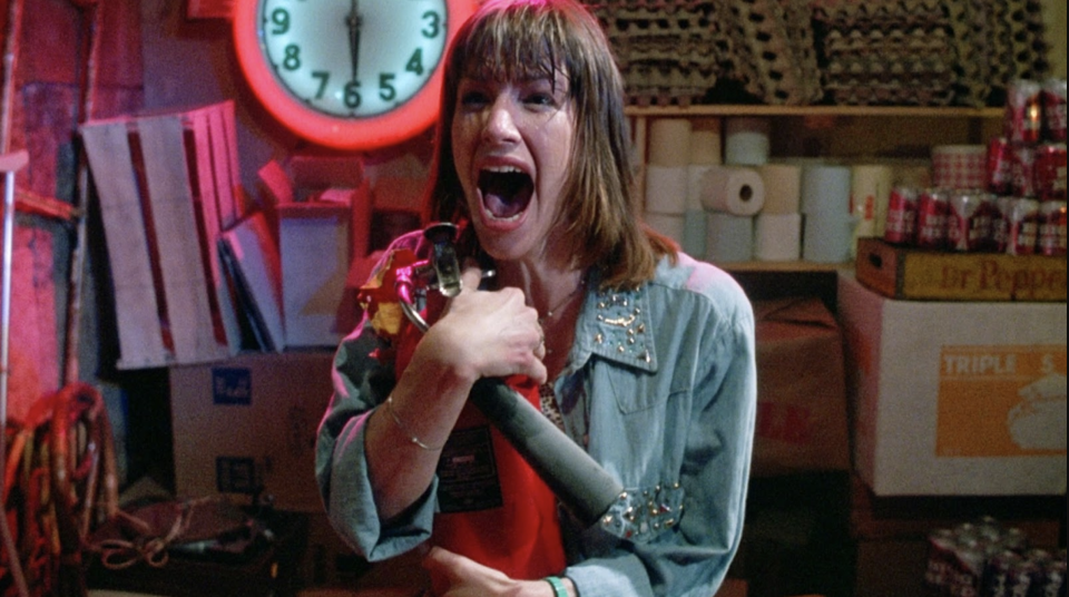 Caroline Williams in Texas Chainsaw Massacre 2 (credit: Cannon)