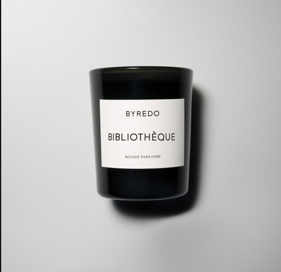 <p><a href="https://www.byredo.com/us_en/bibliotheque-candle-70g" rel="nofollow noopener" target="_blank" data-ylk="slk:Shop Now;elm:context_link;itc:0;sec:content-canvas" class="link ">Shop Now</a></p><p>Bibliothèque Candle</p><p>byredo.com</p><p>$47.00</p>