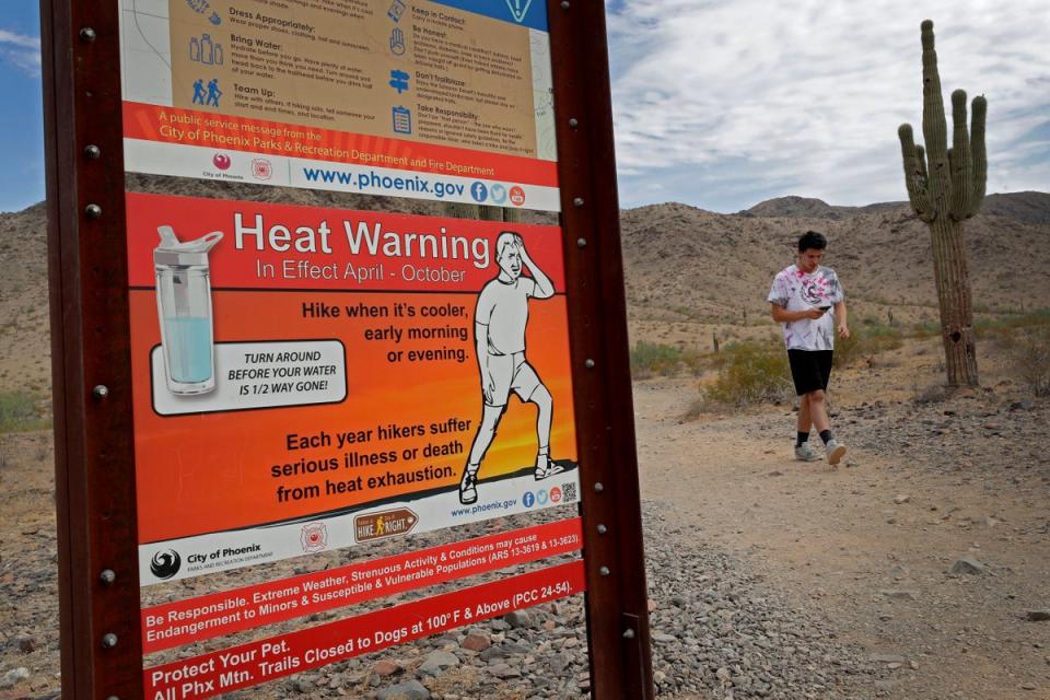 The heat shifting to the east comes after the west coast was blistered earlier this month, with temperatures rising to a ‘dangerous’ levels in places including California’s Death Valley (Copyright 2019 The Associated Press. All rights reserved.)