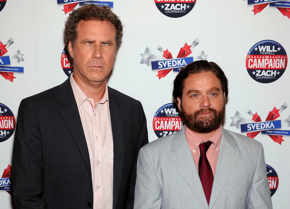 Will Ferrell and Zach Galifianakis attend the New York premiere of "The Campaign" on July 25, 2012.