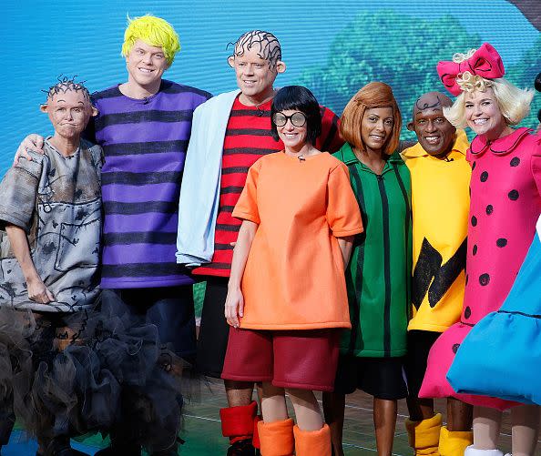 <p><em>Today</em> viewers totally lost it over the morning show gang's Peanuts costumes in 2015. You had <a href="https://www.goodhousekeeping.com/life/entertainment/a27324093/meredith-vieira-husband/" rel="nofollow noopener" target="_blank" data-ylk="slk:Meredith Vieira;elm:context_link;itc:0;sec:content-canvas" class="link ">Meredith Vieira</a> dressed up as Pig Pen, Willie as Schroeder, Carson as Linus, Natalie as Marcie, Tamron as Peppermint Patty, Al as Charlie Brown, and Savannah as Sally. Good grief!</p>