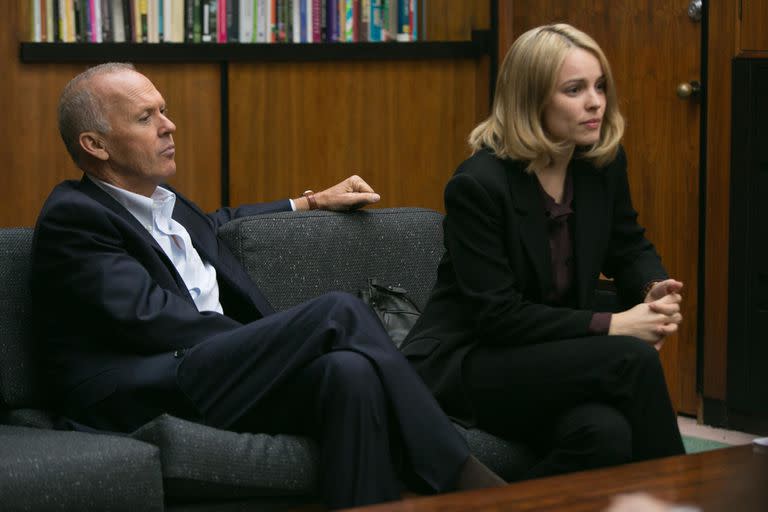 Michael Keaton y Rachel McAdams en Spotlight