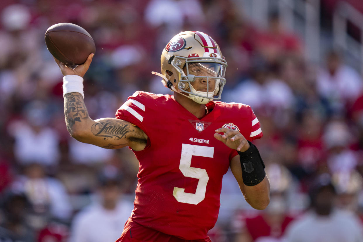 San Francisco 49ers quarterback Trey Lance was the third overall pick in the 2021 NFL draft. (Kyle Terada/USA TODAY Sports)