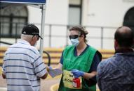 A pop-up clinic begins testing for the coronavirus disease (COVID-19) at Bondi Beach, Sydney