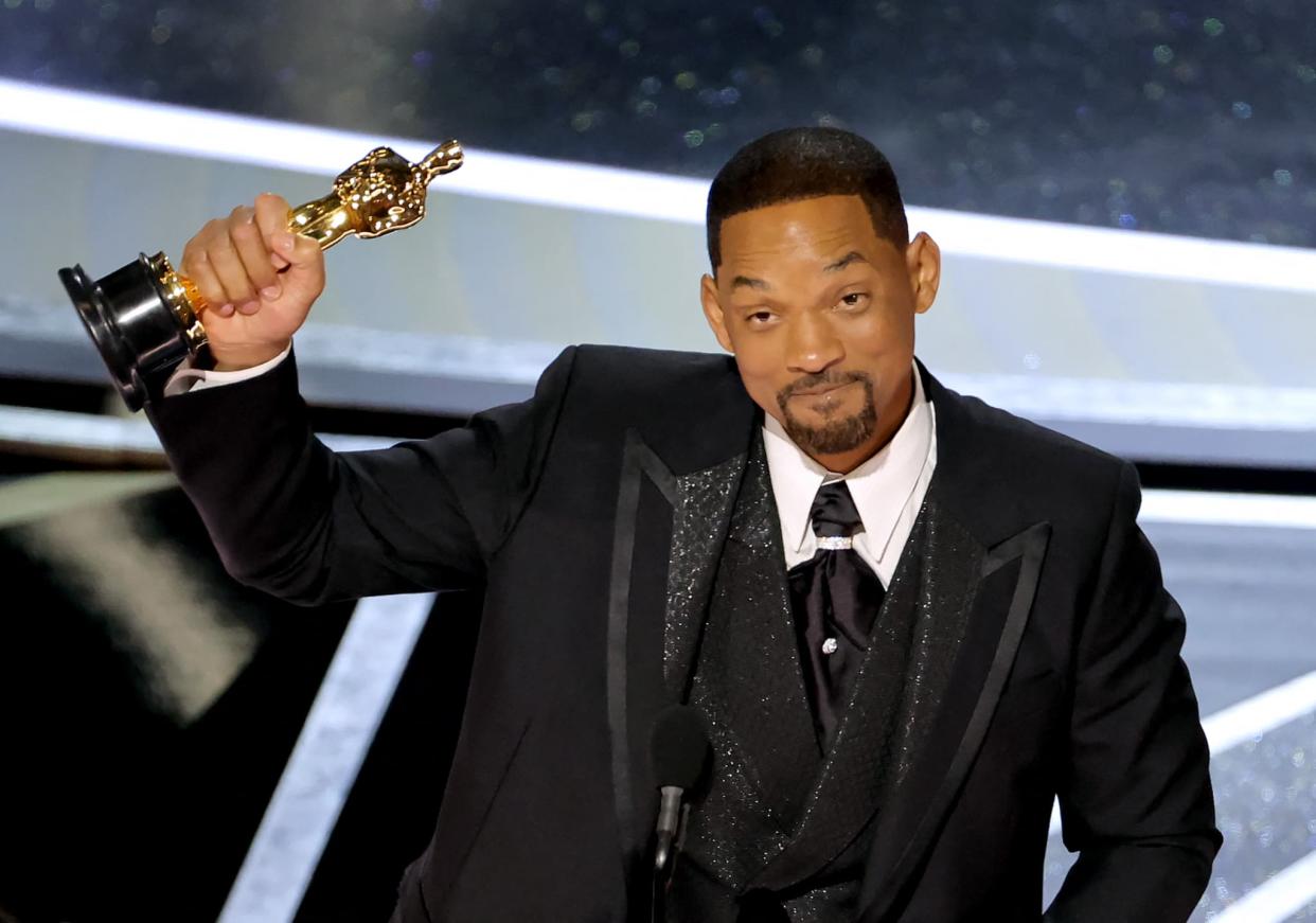 Will Smith reçoit l'Oscar le 28 mars 2022 - Neilson Barnard - Getty Images via AFP