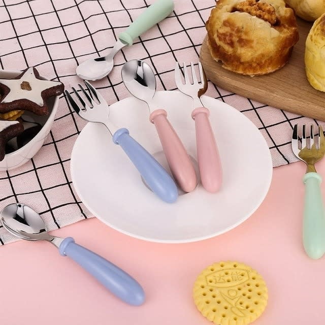 colorful travel fork and spoon set