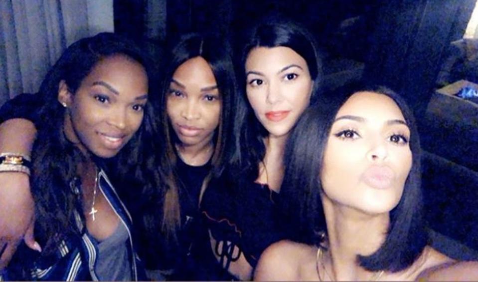 From left: Khadijah Haqq, Malika Haqq, Kourtney, Kim