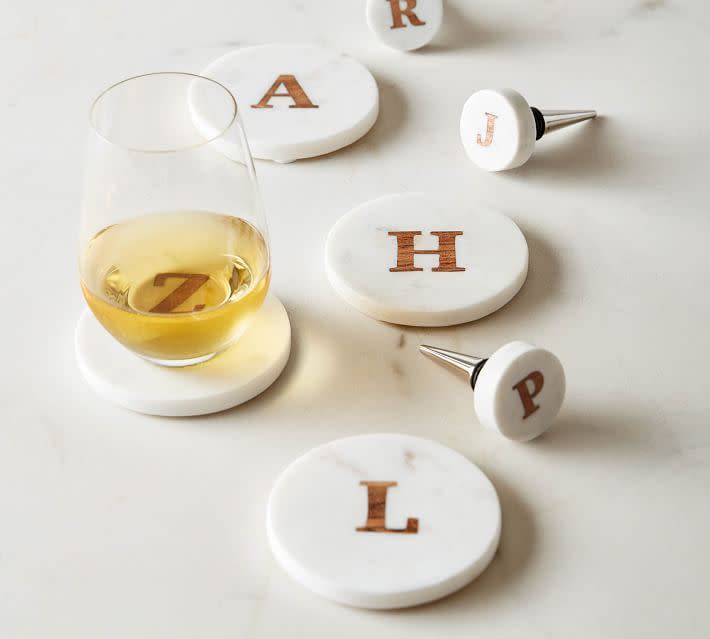 Alphabet Marble & Wood Coasters