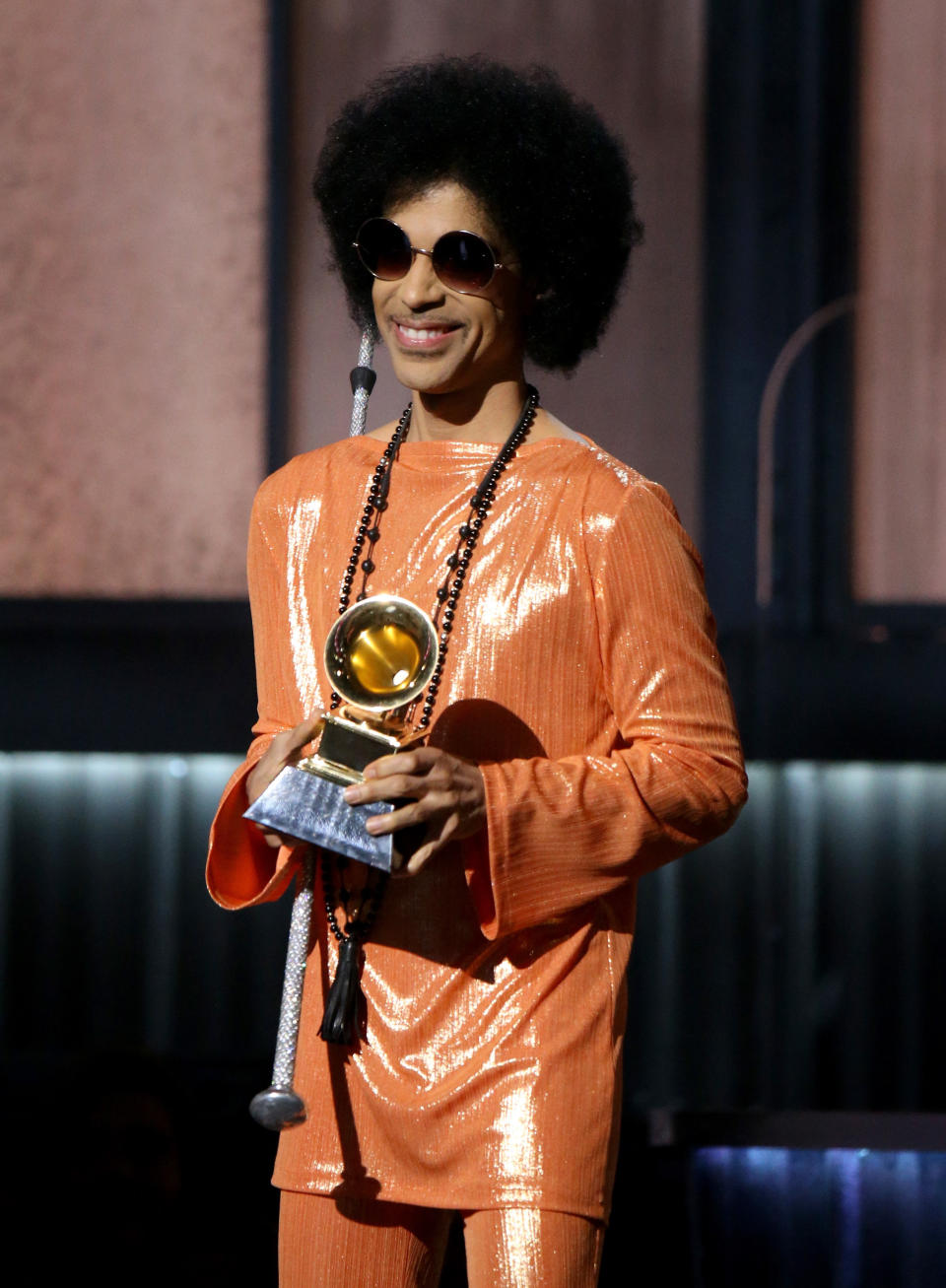LOS ANGELES, CA - FEBRUARY 08:  Singer/songwriter Prince speaks onstage during The 57th Annual GRAMMY Awards at STAPLES Center on February 8, 2015 in Los Angeles, California.  (Photo by Michael Tran/FilmMagic)
