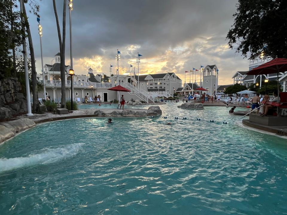 shot of the pool at yacht club/beach club resorts in disney world